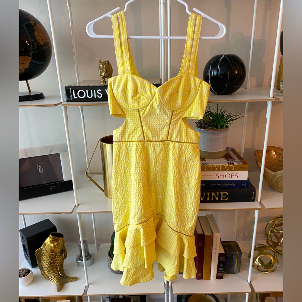 NWT Jonathan Simkhai Dress white yellow size 0 XS